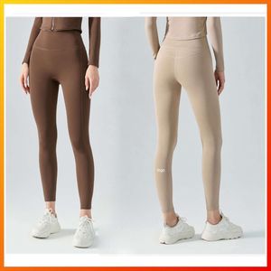 Dames Legging Nieuw Sexy Geen T-lijn Yogalegging Warmte Zacht Fiess Training Polyester Fleece Casual Stretch Broek Vier Kleuren LU