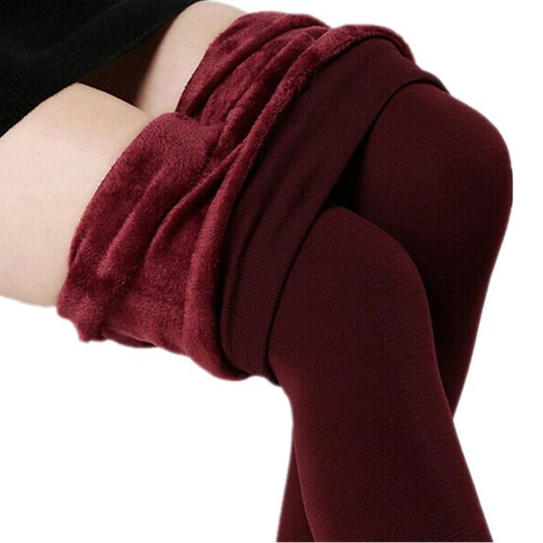 Leggings de mujeres más Velvet gruesos calientes calientes Pantalones para invierno Super Elastic Leggins Fashion Outwear Women Candy Elastic Pants