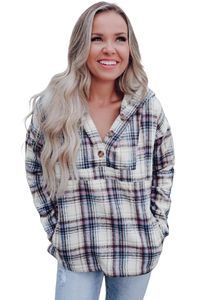 Vrouwen Plaid Hoodies Designer Sweatshit Dagelijks Casual Streetwear Trui Hoodie Losse Katoenen Patchwork Shirts Lange Mouw T-shirt Casual Tops T-shirt Femme