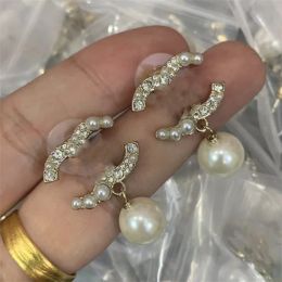 Hartvormige oorbellen Designer Stud Luxe Dames Ccity Diamond Pearl Earring Klassiekers Sieraden Dames Earing Hoop Earring Stud Zilveren oorbellen Huwelijkscadeau