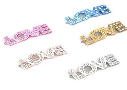 Femme Lettre d'amour Clip Clip Multicolor Bling Bling Bling Rhinaistone Letter Barrettes Fashion Hair Accessories Gift For Love Girlfriend2408515