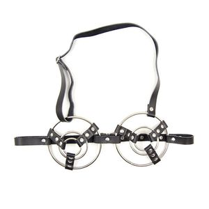 Bondage vrouwen lingerie body harnas staal-ring lederen halter bovenste bh set kostuums dragen #r42