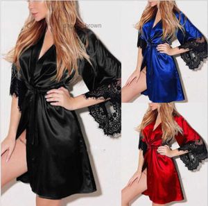 Vrouwen Lingerie Lace Lace Chemise Nighthad Silk Robe Pyjama Jurk Nightwear For Women Cleren Will en Sandy New