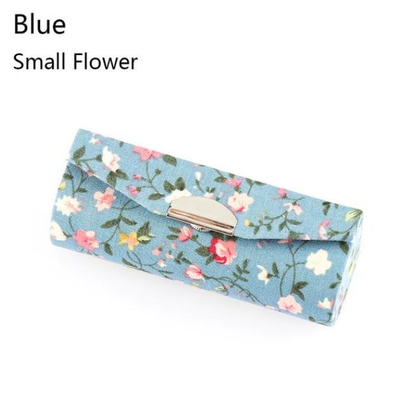 Mujer estuche de labios de labios diseños de flores bordados retro con embalaje espejo de la caja de lápiz labial Joya Box de almacenamiento203c