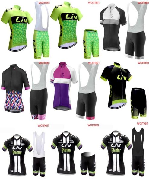 Femmes Liv Team Cycling Garques courtes Jersey Set Vêtements de vélo de haute qualité Vêtements à vélo