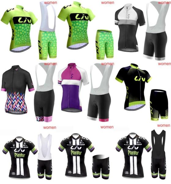 Femmes LIV Team cyclisme manches courtes Jersey ensemble haute qualité vêtements de vélo vêtements de vélo séchage rapide VTT Maillot Ropa Ciclismo Y216891267