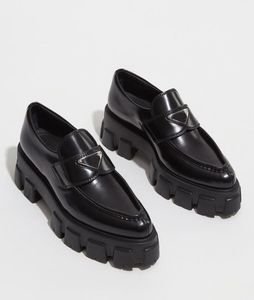 Femmes Locages Chaussures décontractées Plateforme talon noir en cuir noir Luxury Designer Sneaker Monolithe Brackshed Le cuir pondé