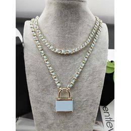Femmes serrure pendentif collier avec timbre lettre serrures colliers cadeau pour amour petite amie Top qualité Jewelry300c