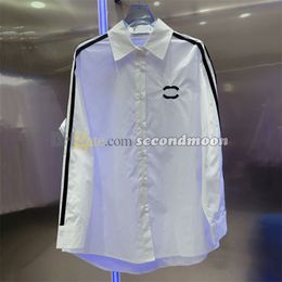 Blusas largas para mujer Camisas de manga con estampado de letras Blusas blancas de color sólido Camiseta de secado rápido