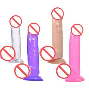 I prodotti per adulti all'ingrosso dei prodotti per adulti del pene di simulazione di grandi dimensioni di cristallo della spina di estremità lunga delle donne possono essere personalizzati grande dildo