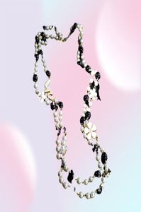 Femmes Longues chaînes Colliers de perle en perle en couches de moda numéro 5 bijoux de fête de fleur8367211