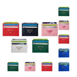 Womens Long Prad Poret Purse Designer Wallet Mens Triangle Key Wallets Cardholder met doos Luxuryst Leather Card Holder Metal Logo Fashion Man Keychain Mini Coin Portes