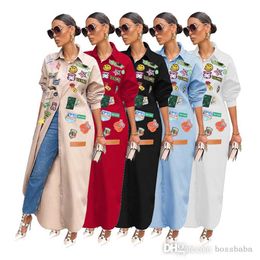 Dames lange shirt jas ontwerper 2023 nieuwe zomer mode casual gepersonaliseerde print zonnebrandcrème overjas 5 kleuren