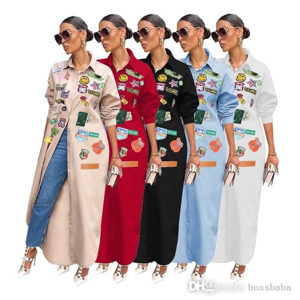 Mujer Camisa larga Abrigo Diseñador 2023 Nueva moda de verano Casual Estampado personalizado Protector solar Abrigo 5 colores