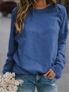 Vrouwen lange mouwen t-shirt hot fashion trend crew hals losse tees stollingen herfst nieuwe ontwerper vrouwelijke casual effen kleur top t-shirt