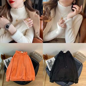 Vrouwen Losse Sweatshirt Fleece Dikke Hoodies Effen Oversize Capuchon Koreaanse Herfst Truien Met Lange Mouwen Tops Streetwear