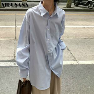 Vrouwen losse witte blouse-shirts lente vrouwelijke cusal lange mouwen bottoming shirt dames draai kraag blusas tops mode 210423