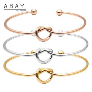 Femmes amour noeud Bracelet 2020 nouvelle mode Simple Protection de l'environnement métal ouverture polyvalent tempérament dames Bracelet Q0719