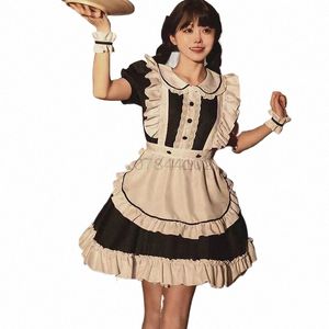 Femmes Belle Maid Cosplay Costume À Manches Courtes Rétro Maid Lolita Dr Mignon Japonais Français Outfit Cosplay Costume Plus Taille 5XL V5Uo #
