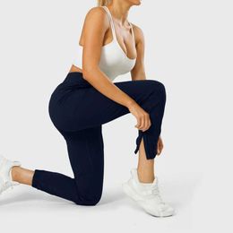 Femmes Lu Yoga Wear fille Jogging état adapté extensible taille haute sangle d'entraînement pantalon de gymnastique