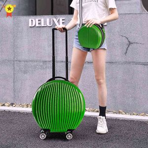 Ensemble de bagages pour femmes avec petit sac à main enfants valise de voyage ronde sur roues transporter notre cabine roulant étrange valise de chariot J220707