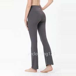 Vrouwen lulumonm Running Designer Mode Persoonlijkheid Outdoor Groef vrouwen Yoga rechte pijp Brede voet niners 9012