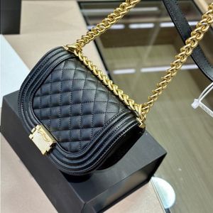 Dames Luxe Tas Kaviaar Stof 2023 Metalen Ketting Crossbody Tas Enkele Schoudertas Verkrijgbaar In Vijf Kleuren 18 Cm