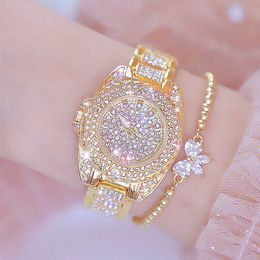 Vrouwen luxe merk horloge casual dames horloges diamant goud zilver horloge vrouwen roestvrij stalen polshorloge MONTRE FEMME 210527