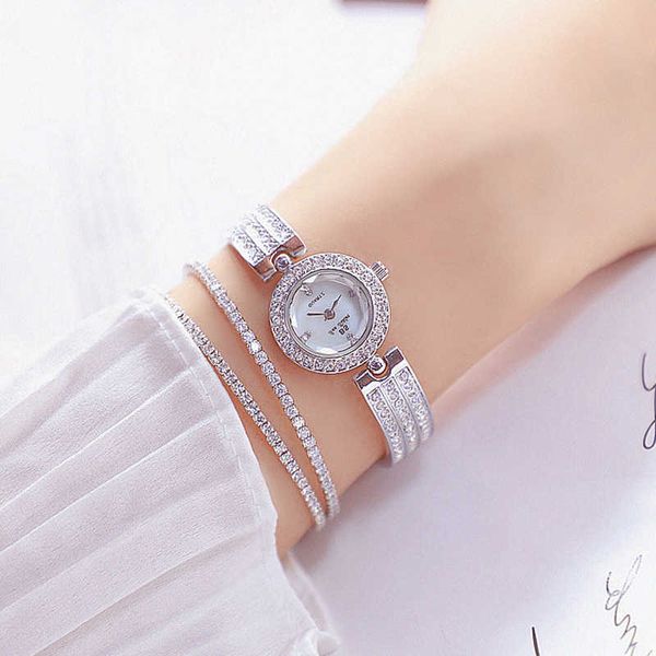 Femmes marque de luxe montre robe élégant diamant montres-bracelets petit cadran dames montres argent femme horloge Reloj Mujer 210527