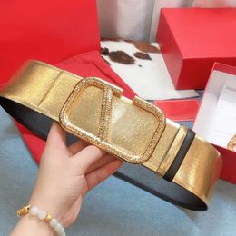 Dames Luxe Designer Riem Mode Klassieke Breedte 7.0cm Grote Gouden Gesp Kleding Accessoires Taille Afdichting Dames Lederen Riemen Met Rode Geschenkdoos