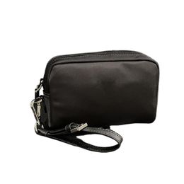 Dames luxe designer zwarte nylon mini clutch bag