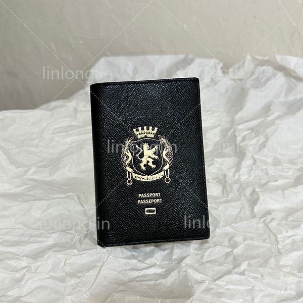 Femmes de luxe de concepteur de luxe Passeport couverture de passeport de mode Cow Business Protection Business Protection Trendy Credit Men Passel Passeport Holde Black Case Coin Purse