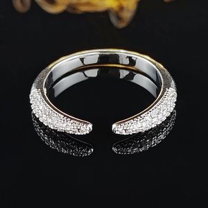 Dames luxe designer openingsring eenvoudige stijl 3A moissanite diamanten ringen sieraden PT950 vergulde vriendin geschenken verlovingsring 1880