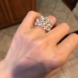 Vrouwen Luxe designer ring moissanite Diamond Pearl Ringen Glanzende Sieraden vergulde vriendin Geschenken Engagement Bruiloft opening ring 1579