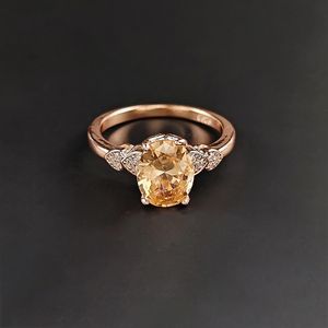 Dames Luxe designer roségouden ring ellips ovaal Ingelegd gekleurde 3A moissanite diamanten ringen Sieraden PT950 vergulde vriendin Geschenken Verlovingstrouwring 1995