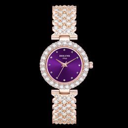 Damen-Luxus-Diamantuhren, hochwertige, wasserdichte Quarzuhr, modische Edelstahluhr