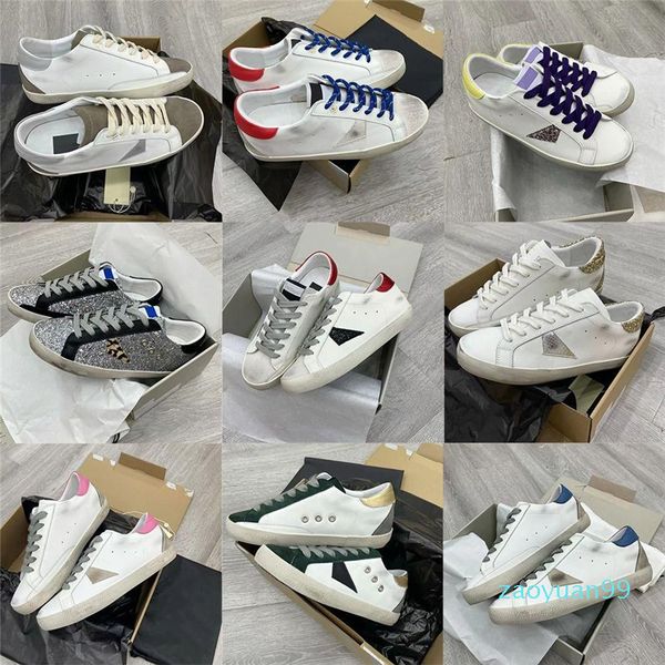 Femmes luxe Dirty Brand 2023 Sneakers Super Star Chaussures goldens Sequin Classique Blanc Do-old gooseitys Italie Designer Homme Casual Chaussure nII