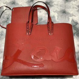 Mujeres Moda de lujo Bolsa de color sólido Bottoms Diseñador Fotos Rivet Bolsos compuestos de cuero genuino Cartoon con bolsas de fondo rojo pequeño