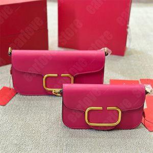 Bolso de lujo para mujer, bolsos de hombro con hebilla dorada, cadena de diseñador, Hobo de 2 tamaños, bolsos de color rosa intenso, bolso cruzado para mujer