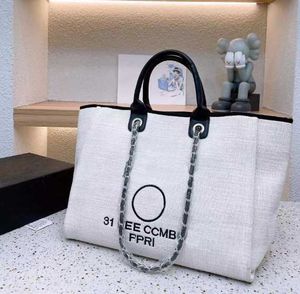 Femmes sacs à main de luxe OP44 Designer sac de plage mode sac à main à tricoter épaule grand fourre-tout avec chaîne toile Shopping bag3fgh