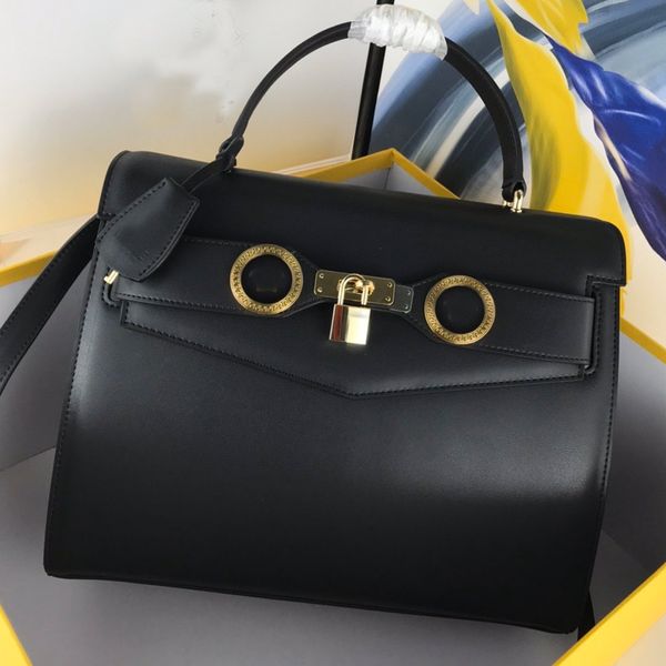 Mujeres de lujo bolsos billetera de cuero genuino diseñadores de asas de mano bolsa de hombro clásico bolso de oro icono de oro bloques de mano bolsa de mano de alta calidad