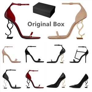 Femmes luxe talons hauts chaussures habillées baskets de créateur en cuir verni ton triple noir nuede femmes dame sandales fête mariage bureau pompes sneaker