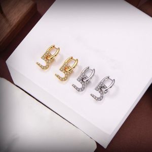 Femmes luxe lettre BB boucles d'oreilles marque de créateur boucle d'oreille bijoux de mode en métal cristal perle boucle d'oreille cjeweler pour cadeau pour femmes ohrringe essayer