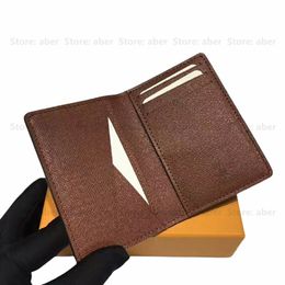 Women Luxurys Designer Card Card Organizador de bolsillo de billetera Pequeño soporte NM Envío gratuito Diseñadores de billetera para hombres Titero de crédito de cuero real Bolsa de polvo con caja