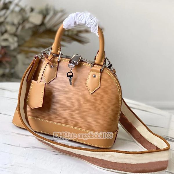 Mujeres Luxurys Designers Bags top 7a bolsos de calidad Brown Genuine Leather Epi Cowhide fashion cross body shoulder alm abb shell bag