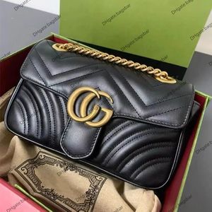 Dames Luxe Ontwerpers Marmont Damestas Tassen GGs Schouder Handtas Handtassen Klassiek Leer Hartstijl Gouden Ketting Tote Messenger dubbele G luxe Designer