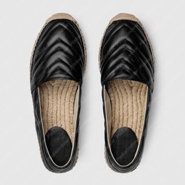 Zuecos de mujer Zapatos Diseñadores de lujo Zapatos de alpargata plana Cuñas para mujer Sandale Zapatos Alpargata de cuero P21020602L