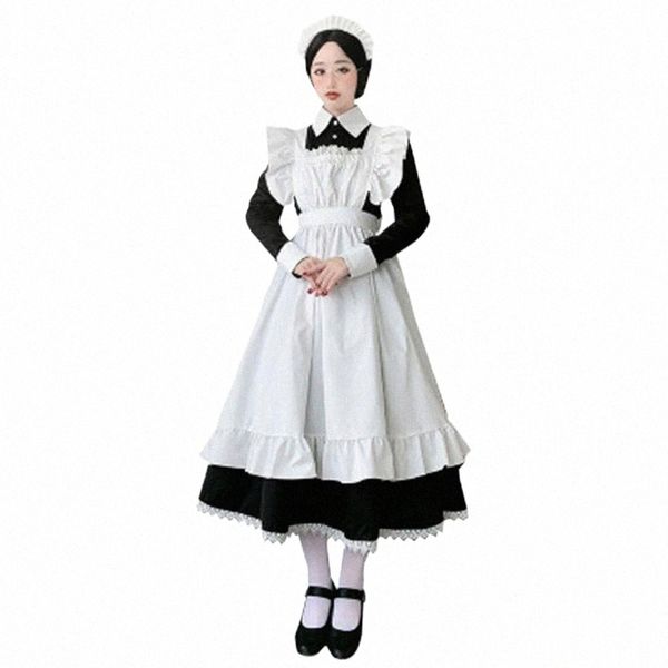 Femmes Maid Outfit Anime Lg Dr French Court Maid Dr Lolita Dres Cosplay Costume e3XG #