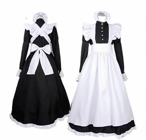 Femmes Maid Tesit lolita cosplay anime mignon japonais sexy kawaii café costume noir blanc uniforme avril Dr Vêtements 89yk #