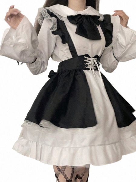 Femmes Maid Outfit Lolita Cosplay Mignon Sexy Érotique Kawaii Café Costume Noir Blanc Hommes Uniforme Apr Dr Mignon Bowknot Mucama 52EN #